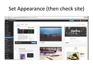 Set Appearance (then check site) 
 
