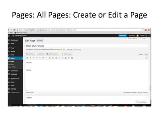 Pages: All Pages: Create or Edit a Page 
 