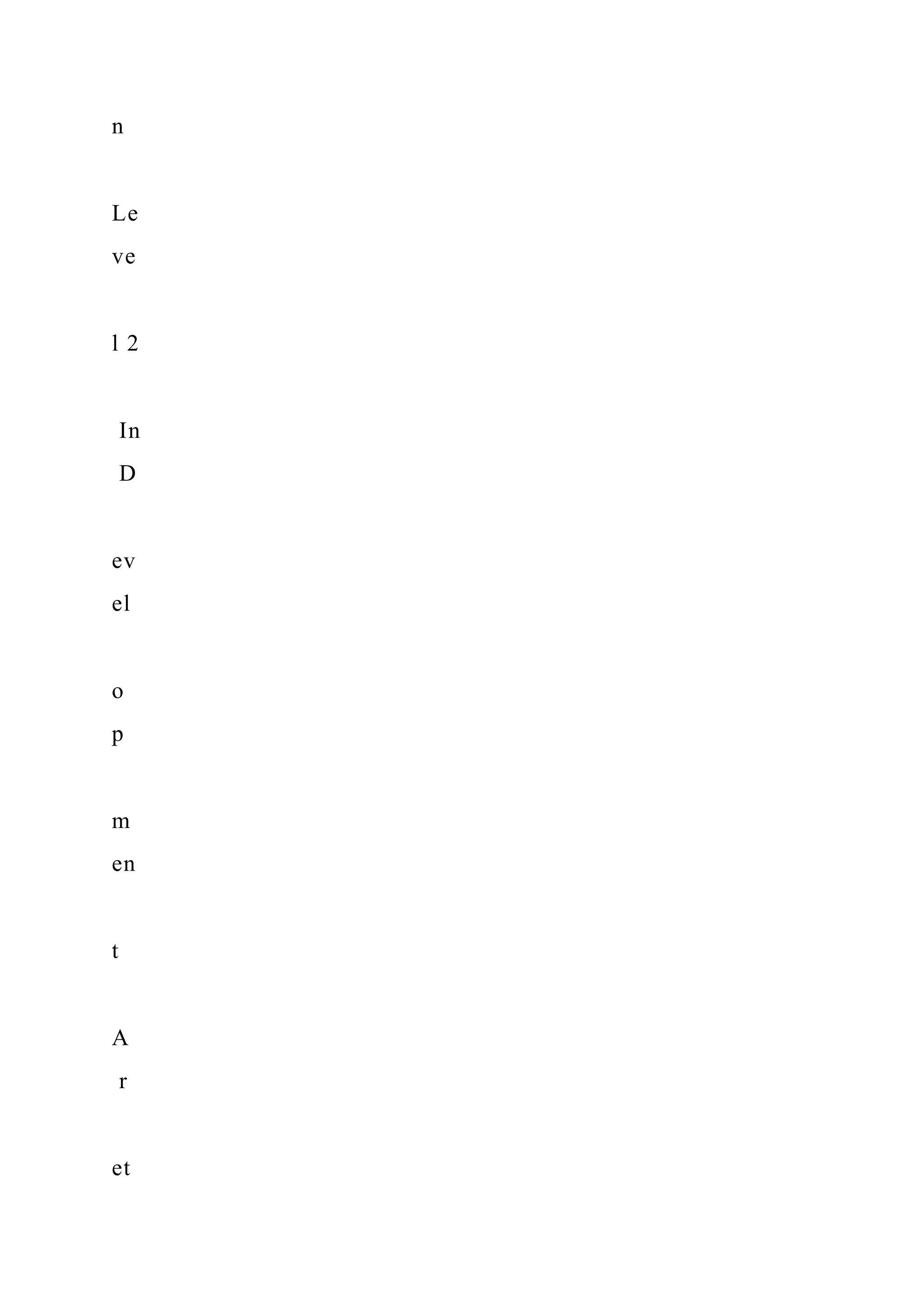 n
Le
ve
l 2
In
D
ev
el
o
p
m
en
t
A
r
et
 