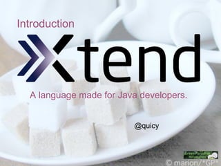 Introduction




  A language made for Java developers.


                         @quicy
 