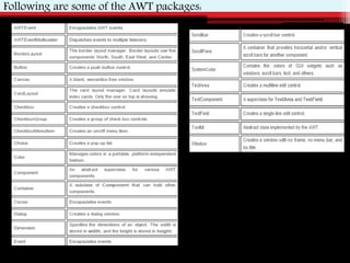 Introductio to Abstract Window Toolkit (AWT) | PPT