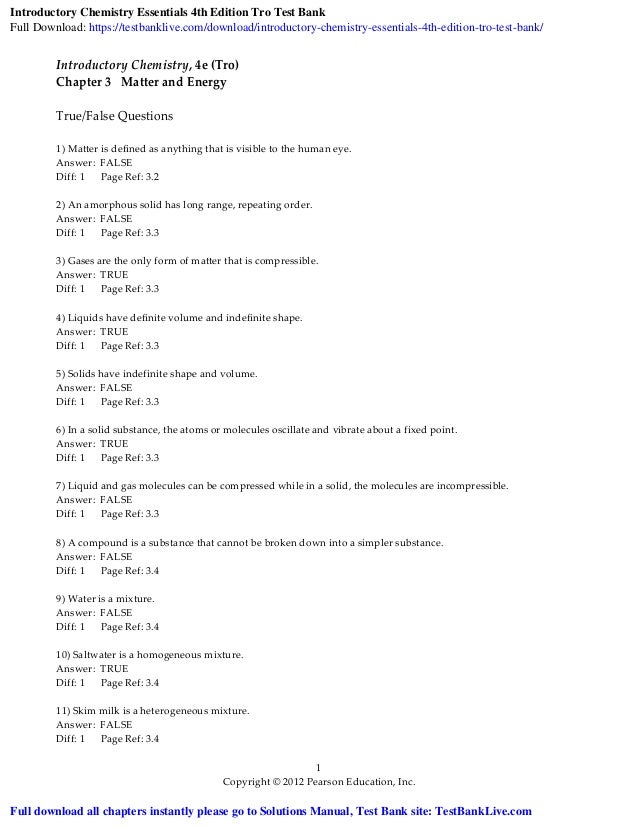 TestGen Test Bank Download Only for Introductory Chemistry