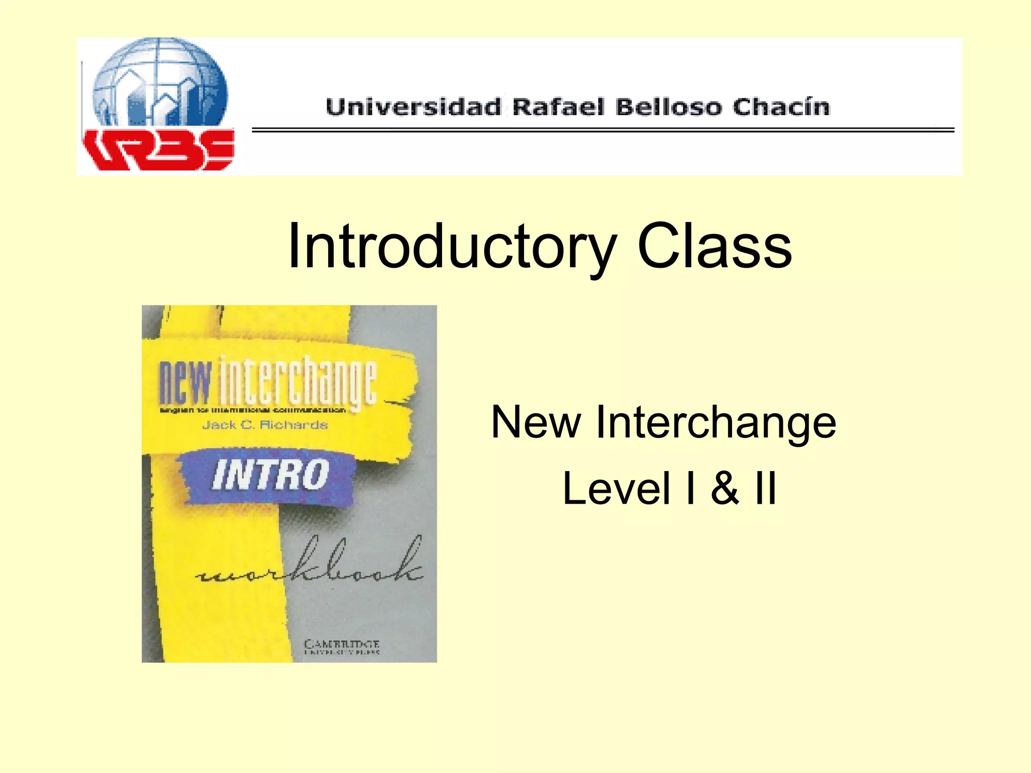 Introductory Class Level I II PPT Introductory class level i ii ppt