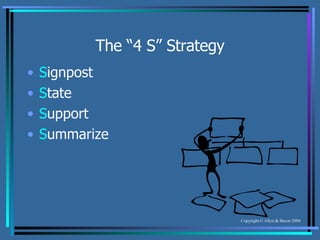 The “4 S” Strategy S ignpost S tate S upport S ummarize 