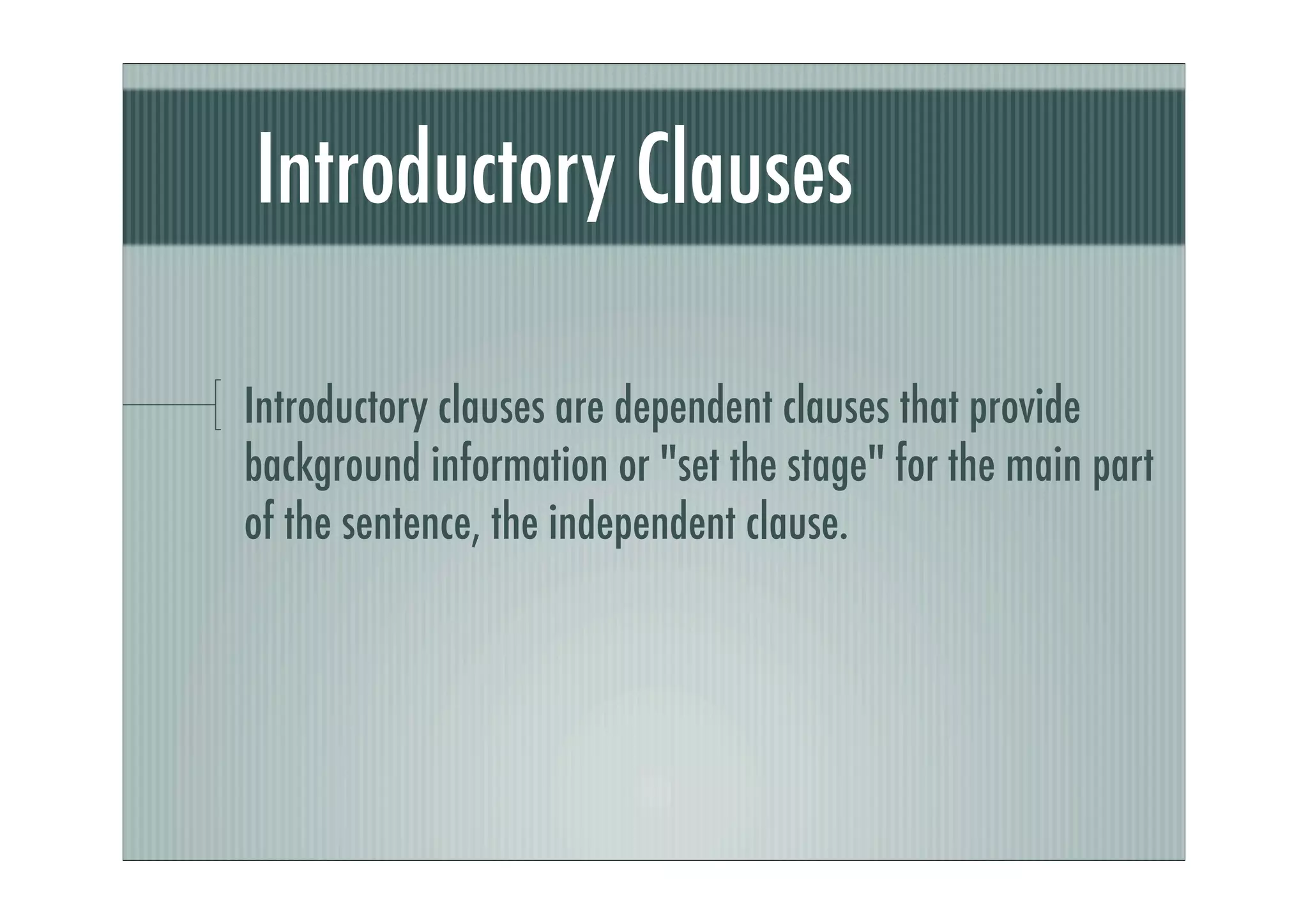 Introductory Material Keynote