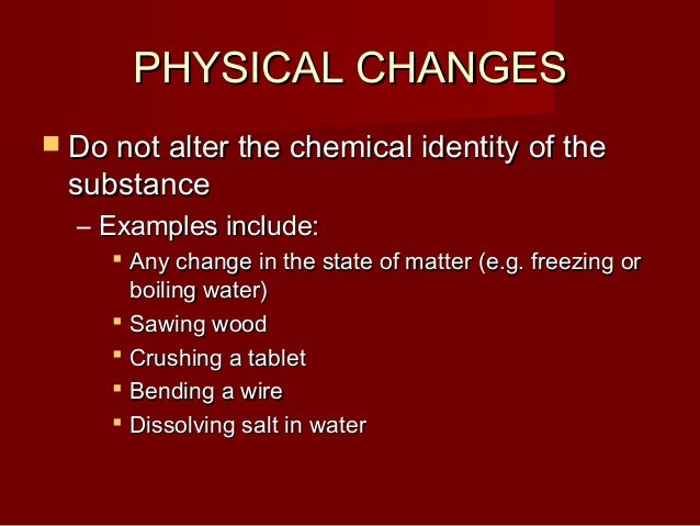 sublimation change physical of examples IS WHAT CHEMISTRY
