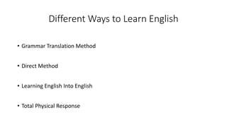 Introductory class spoken english | PPTX