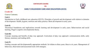 Early Childhood Care and Education (ECCE) Developmental Stages by ...