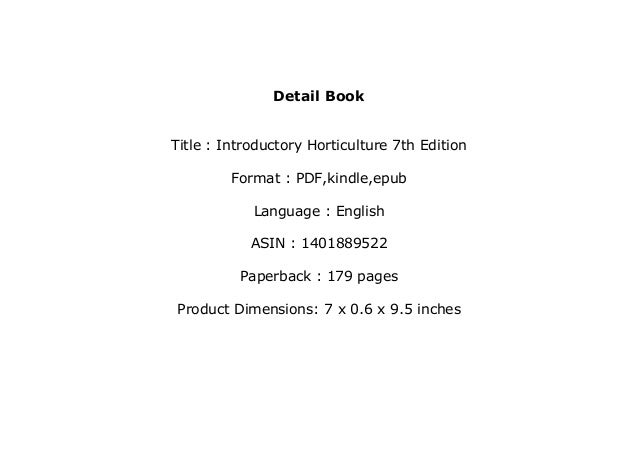 introductory horticulture 7 edition pdf free download no signups