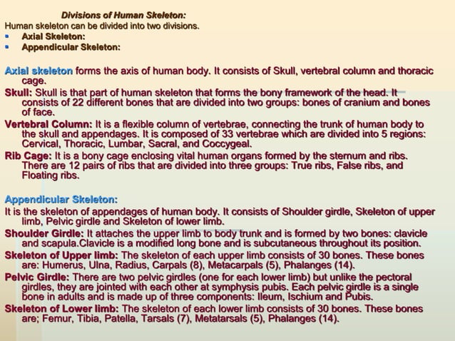 Introductory lecture. osteology (general data). the human skeleton, its ...