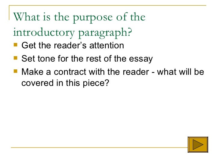 Write a Great First Sentence and Introductory Paragraph meaning of introductory paragraph