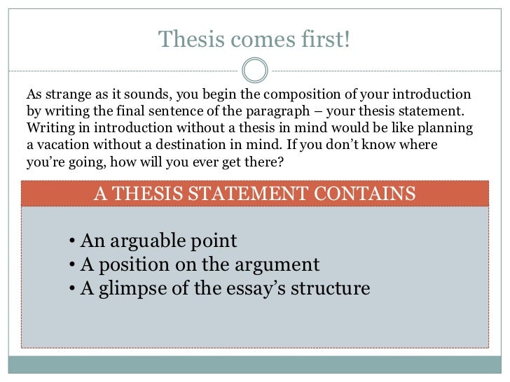 a good thesis statement about a lake cabin example