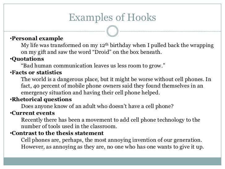 How to write an introductory paragraph hook