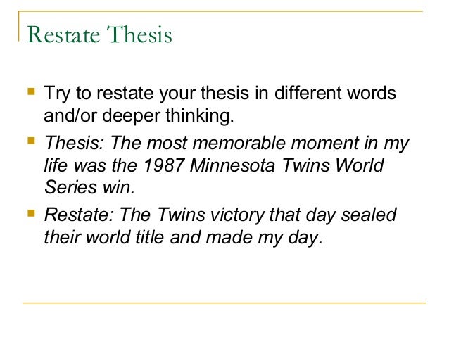 introductory paragraph essay restate thesis