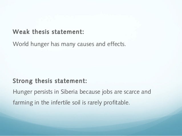 Weak thesis statements