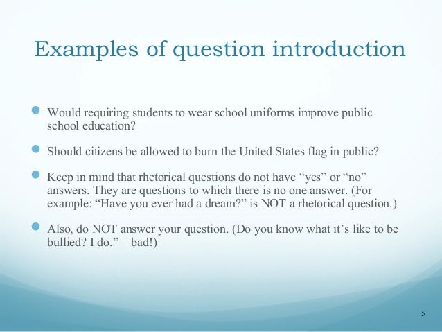 How to start an introduction paragraph with a question