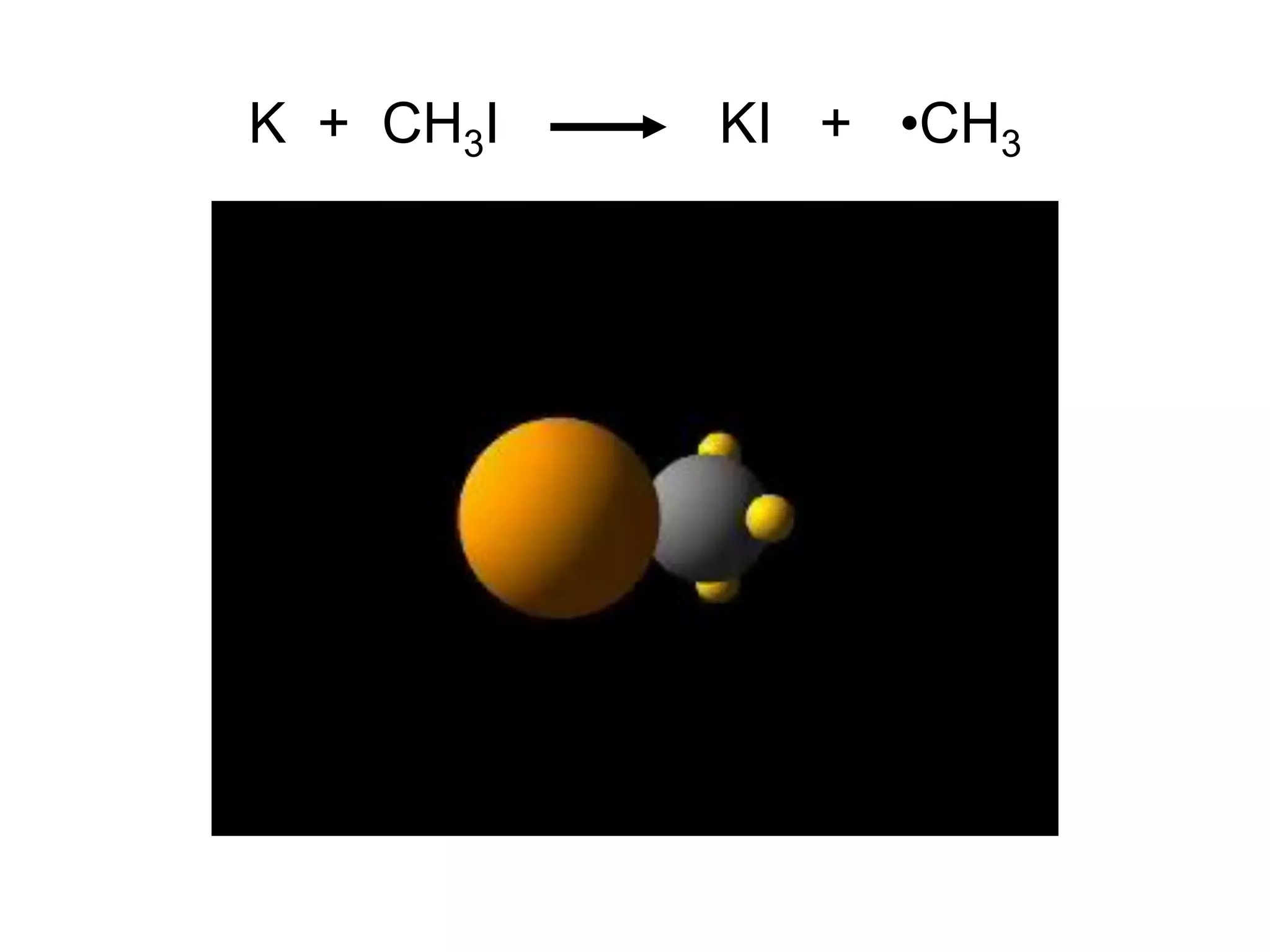 K + CH3I KI + •CH3
 