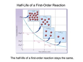 Half-Life of a First-Order Reaction
The half-life of a first-order reaction stays the same.
 