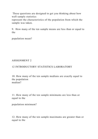 Sample Intro Statistics Questions Introductory Statistics Laboratory for Excel .docx