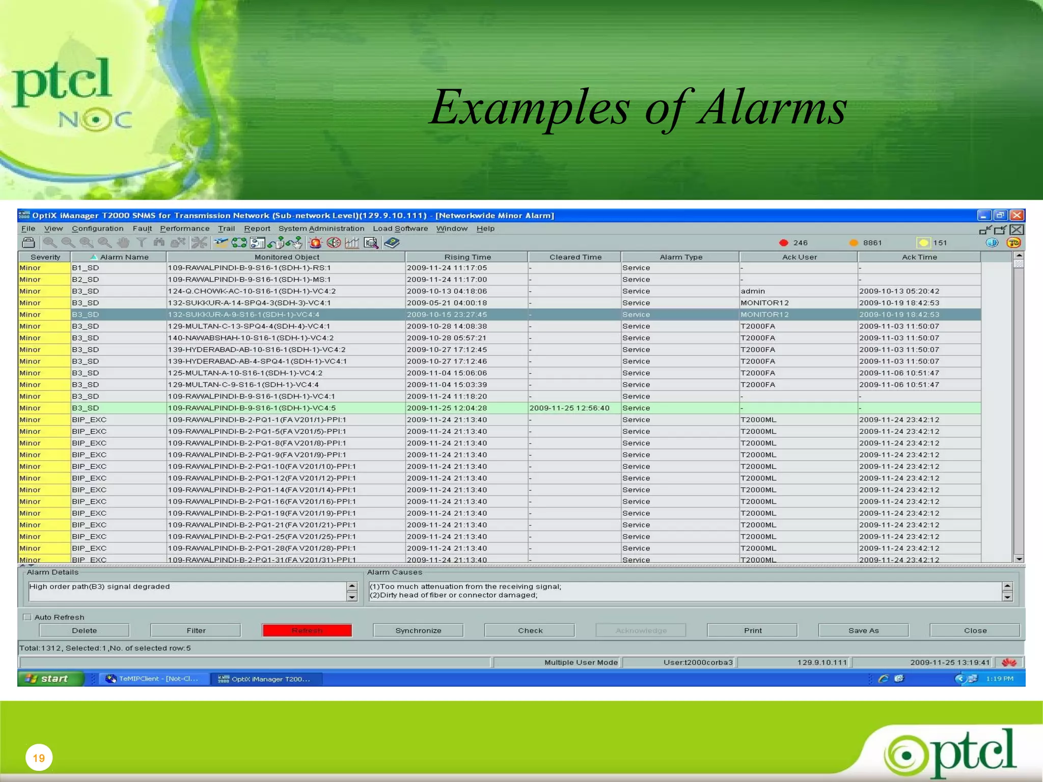 Examples of Alarms

19

 