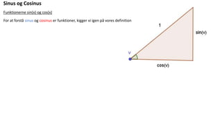 Sinus og Cosinus
Funktionerne sin(x) og cos(x)
For at forstå sinus og cosinus er funktioner, kigger vi igen på vores definition
 