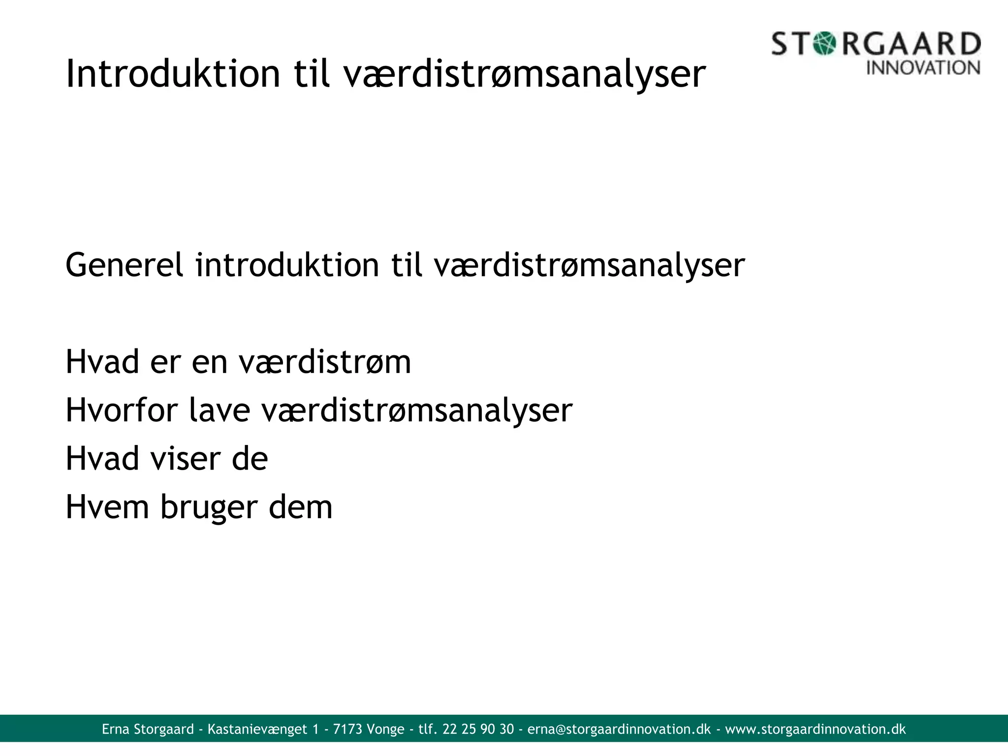 Introduktion LEAN_Introduktion til værdistrømsanalyser | PPT