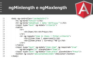 ngMinlength e ngMaxlength
 