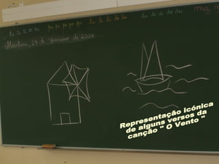 Representação icónica  de alguns versos da  canção " O Vento " 