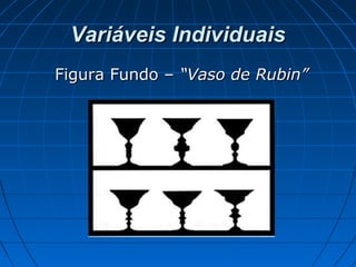 Variáveis IndividuaisVariáveis Individuais
Figura Fundo –Figura Fundo – “Vaso de Rubin”“Vaso de Rubin”
 