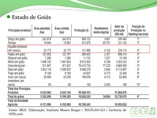 Estado de Goiás
Fonte: IBGE. Elaboração: Instituto Mauro Borges / SEGPLAN-GO / Gerência de
SDIS,2016.
 