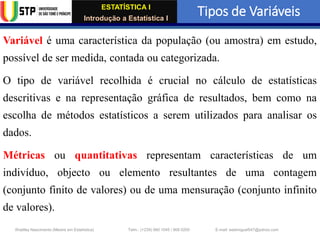 Introdução a Estatística - Noções de varíaveis e Tipos de dados | PDF