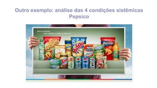 Outro exemplo: análise das 4 condições sistêmicas
Pepsico
 