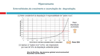 Externalidades do crescimento e acumulação da degradação.
Hiperconsumo
 