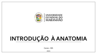 INTRODUÇÃO À ANATOMIA
Caxias – MA
2021
 