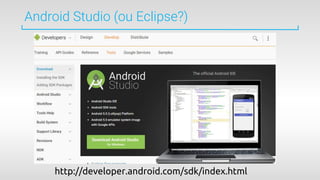 Android Studio (ou Eclipse?)
http://developer.android.com/sdk/index.html
 