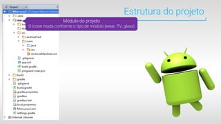 Estrutura do projeto
Módulo do projeto
O ícone muda conforme o tipo de módulo (wear, TV, glass)
 