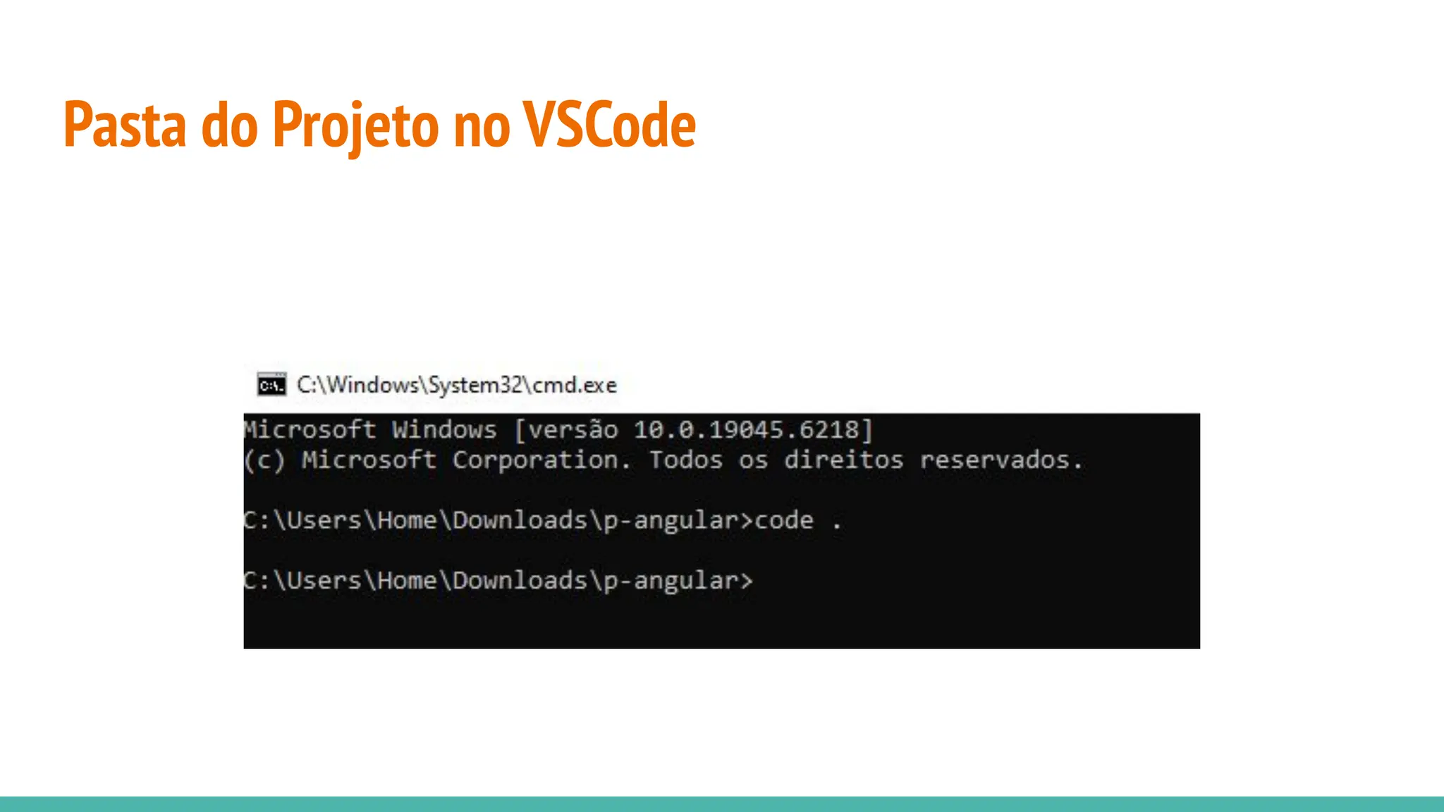Pasta do Projeto no VSCode
 