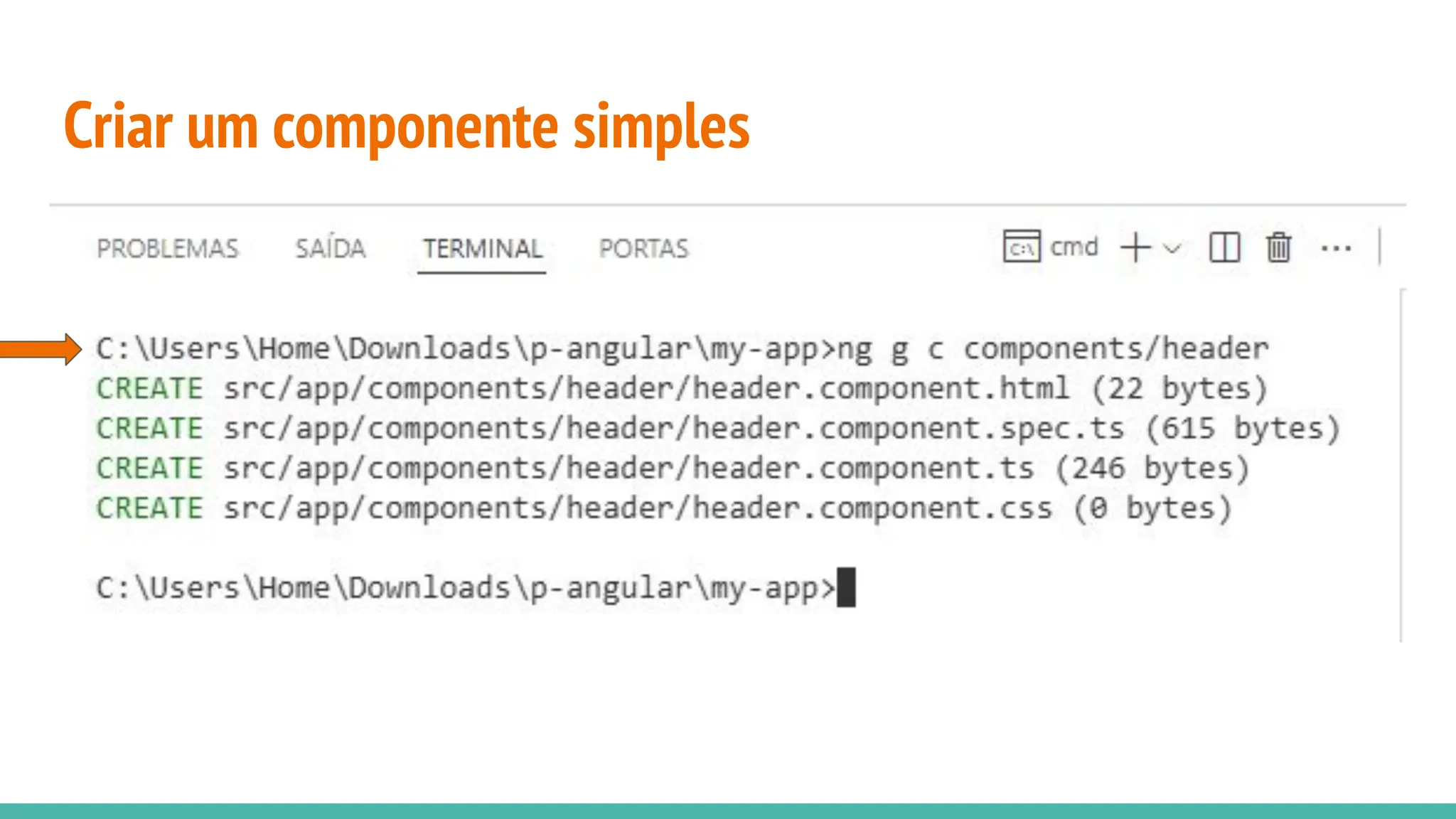 Criar um componente simples
 