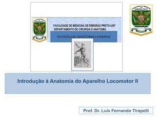 Introdução à Anatomia do Aparelho Locomotor II
Prof. Dr. Luís Fernando Tirapelli
 