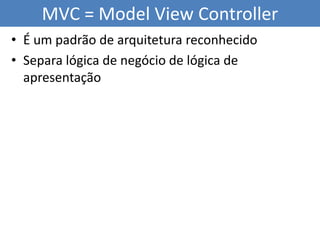 Introdução ao Asp.Net Mvc