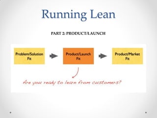 Running Lean
 PART 2: PRODUCT/LAUNCH
 