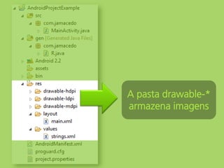 A pasta drawable-*
armazena imagens
 