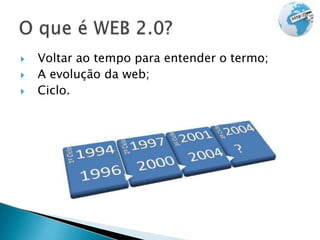  Voltar ao tempo para entender o termo;
 A evolução da web;
 Ciclo.
 