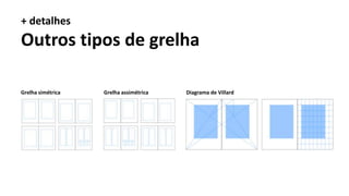 Grelha simétrica
+ detalhes
Outros tipos de grelha
Grelha assimétrica Diagrama de Villard
 