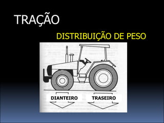 TRAÇÃO
     DISTRIBUIÇÃO DE PESO




    DIANTEIRO   TRASEIRO
 