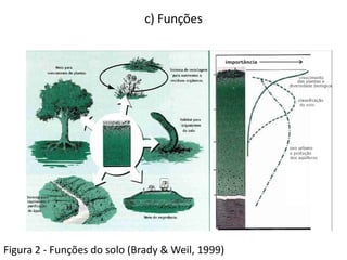 c) Funções
Figura 2 - Funções do solo (Brady & Weil, 1999)
 