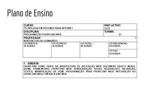Plano de Ensino
 
