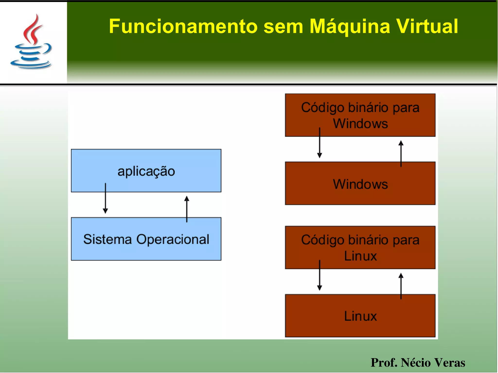 Funcionamento sem Máquina Virtual




                        Prof. Nécio Veras
 