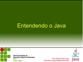 Entendendo o Java




             
                               Prof. Nécio de Lima Veras
                http://lattes.cnpq.br/8284657916723590
 