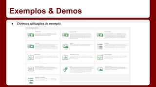 Exemplos & Demos
● Diversas aplicações de exemplo
 